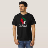 T-shirt Palestine Arabe mot Wordar drapeau du poing Libert (Devant entier)