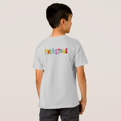 T-shirt PALESTINE Arabe Nom Enfants colorés (Dos entier)