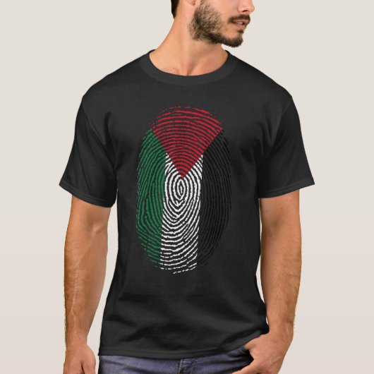T-shirt Palestine Drapeau Adn empreintes digitales Hommes (Devant)