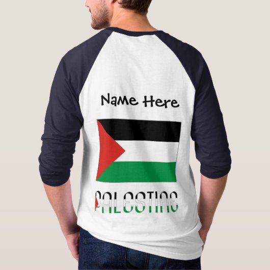 T-shirt Palestine Drapeau noir Personnalisation (Dos)