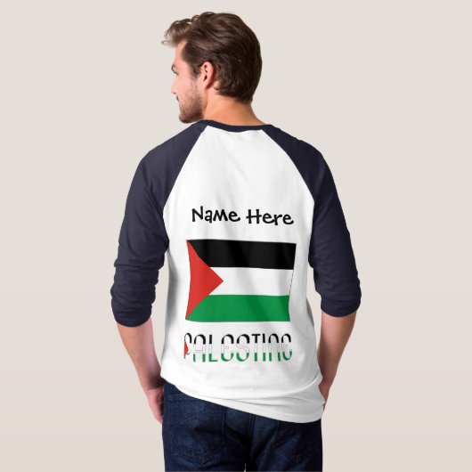 T-shirt Palestine Drapeau noir Personnalisation (Dos entier)