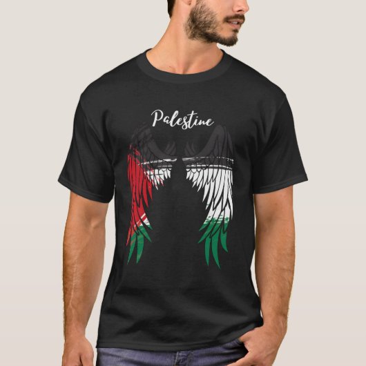 T-shirt Palestine Drapeau papa sur le côté arrière Angle P (Devant)