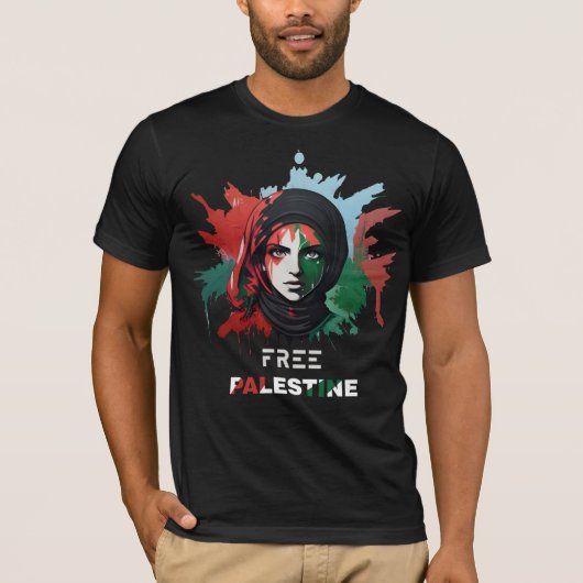 T-shirt palestine libre (Devant)