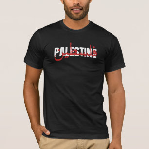 T-shirt Palestine Word arabe et anglais Wordart- texte