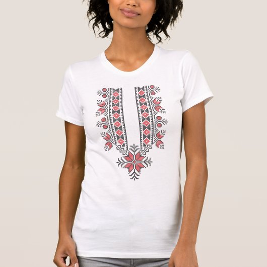 T-shirt Palestinien Jordanien Tatreez Motif de broderie (Devant)