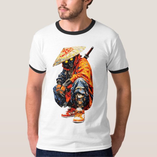 T-shirt Palette de Cyber Samurai Orange (Devant)