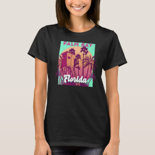T-shirt Palm Bay FL Floride vintage rétro océan scène