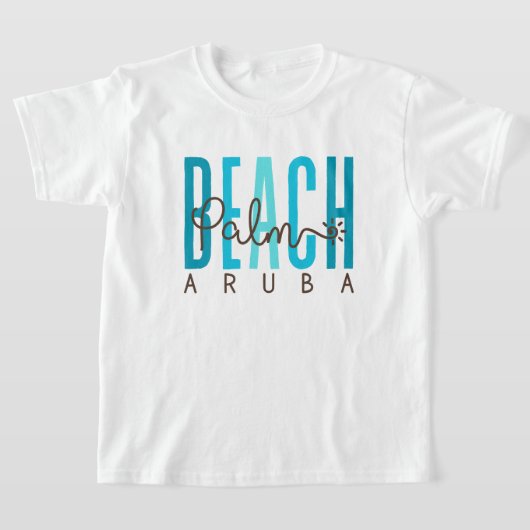 T-shirt Palm Beach Aruba (Océan) (Poser)