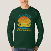 T-shirt Palm Beach Floride Sunset Rétro Vacances (Devant)