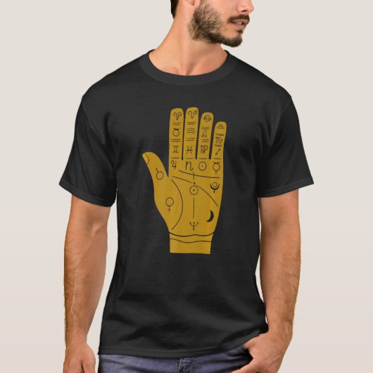 T-shirt Palm Reader Symbole de gravité esthétique foncé Oc (Devant)