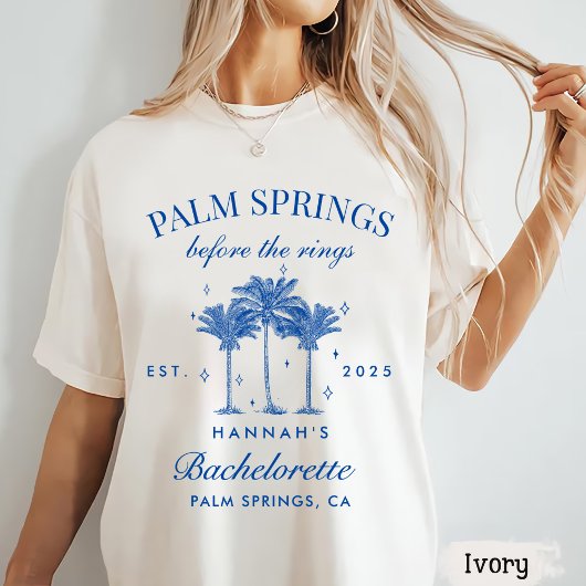 T-shirt Palm Springs avant les bagues Blue Bachelorette