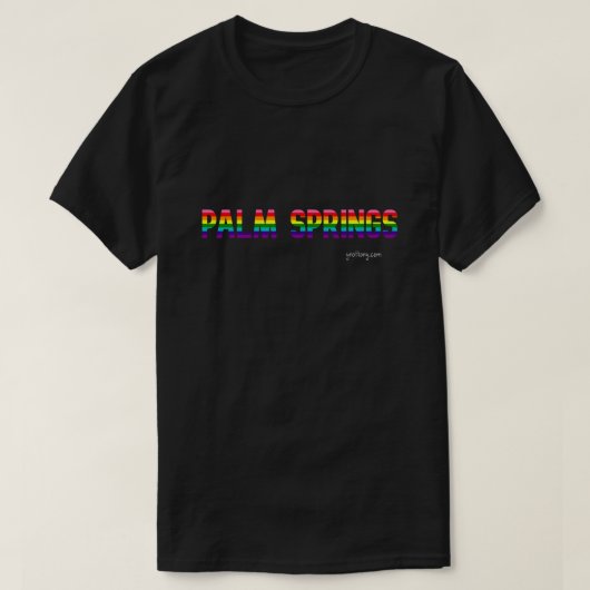 T-shirt Palm Springs Pride | drapeau arc-en-ciel (Design devant)