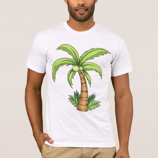 T-shirt Palm Tree Beach Tropical et Ile Vibes (Devant)