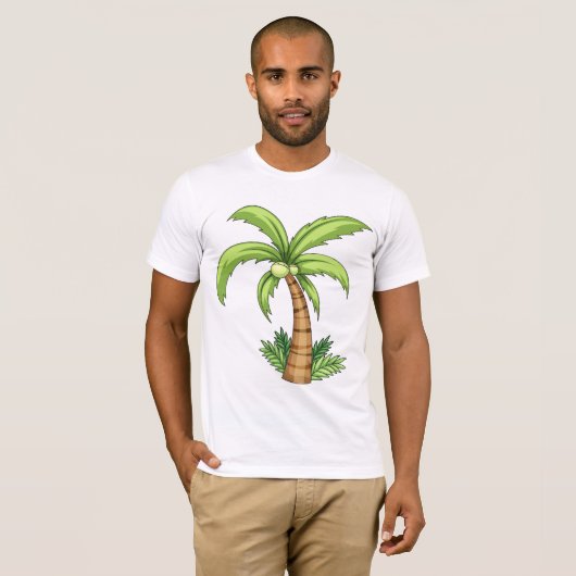 T-shirt Palm Tree Beach Tropical et Ile Vibes (Devant entier)