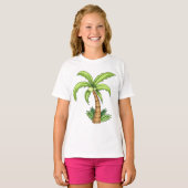 T-shirt Palm Tree Beach Tropical et Ile Vibes (Devant entier)