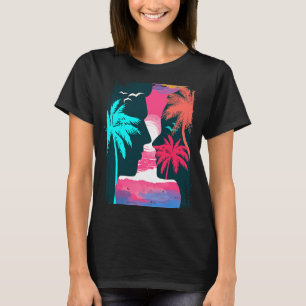 T-shirt Palm Tree Beach tropicale Hawaiian Graphic P