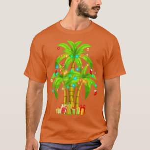 T-shirt Palm Tree Cocotier Tropical Christmas Light Tree H