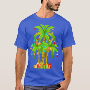 T-shirt Palm Tree Cocotier Tropical Christmas Light Tree H