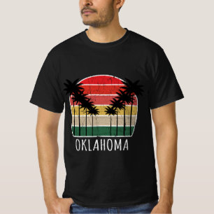 T-shirt Palm Tree Distressed Oklahoma - Design de plage