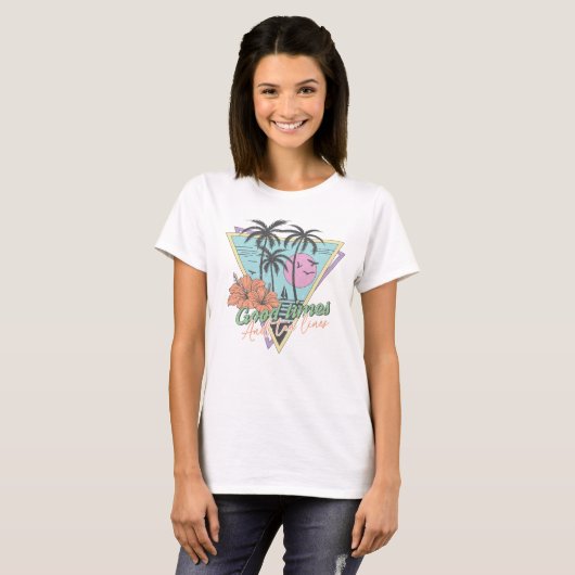 T-shirt Palm Tree et Beach Good Vibes (Devant entier)