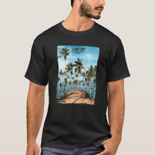 T-shirt Palm Tree Island Tropical Summer Photo Art I L