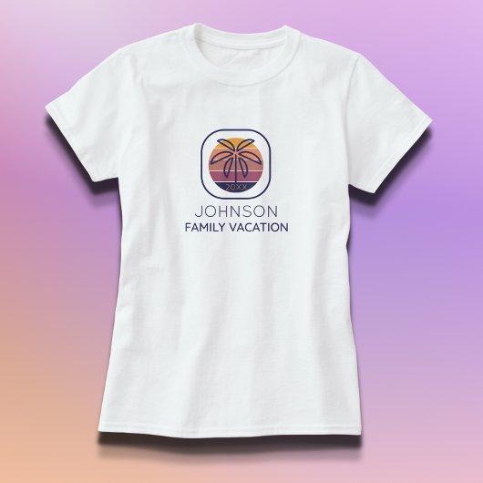 T-shirt Palm Tree personnalisé Vacances en famille
