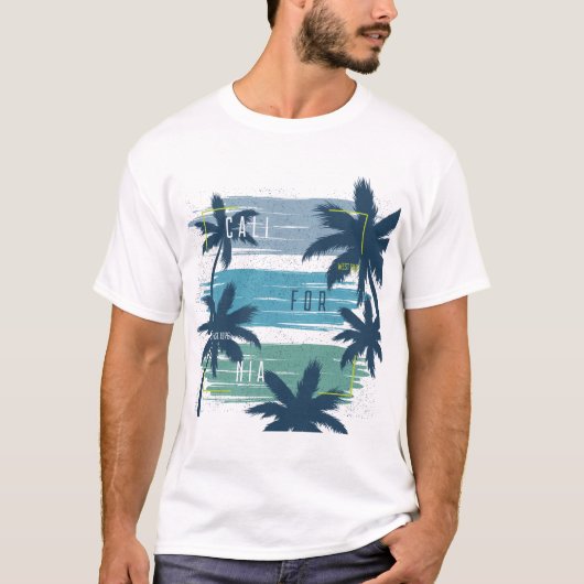 T-shirt Palm Tree - Plage coucher de soleil esthétique (Devant)