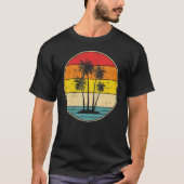 T-shirt Palm Tree Plage Tropicale Mignonne Style Rétro Vin (Devant)