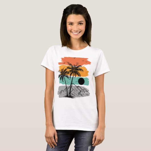 T-shirt Palm tree silhouette summer  (Devant entier)