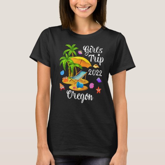 T-shirt Palm Tree Summer Vacation Girls Trip 2022 Oregon B (Devant)