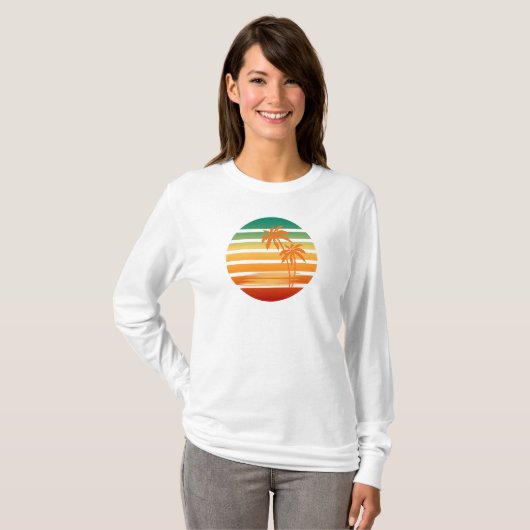 T-shirt Palm Tree Sun Long Sleeve (Devant entier)