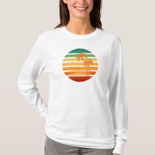 T-shirt Palm Tree Sun Long Sleeve (Devant)