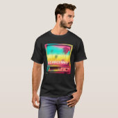 T-shirt Palm Tree Sunset Vaporwave 80s 90s Glitch Aestheti (Devant entier)