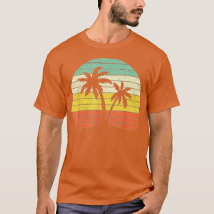 T-shirt Palm Tree Vintage plage tropicale de style rétro