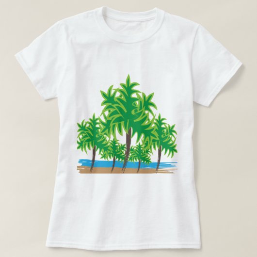 T-shirt Palm Trees Beach Tropical (Design devant)