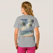 T-shirt Palm Trees Hawaiian Travel Honolulu Blue Sea (Dos entier)