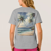 T-shirt Palm Trees Hawaiian Travel Honolulu Blue Sea (Dos)