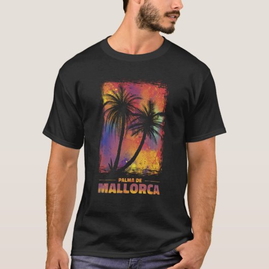 T-shirt Palma de Mallorca Retro Paradise (Devant)