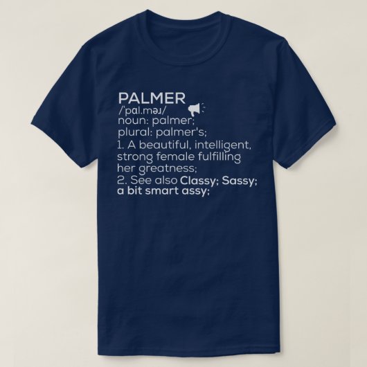 T-shirt Palmer Nom Palmer Définition Palmer Femme Nom P (Design devant)