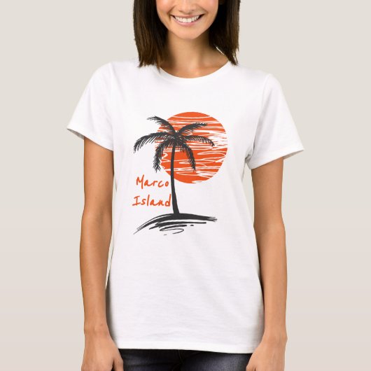 T-shirt Palmier de la Floride de Marco Island (Devant)