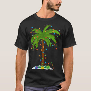 T-shirt Palmier De Noël Avec Lumières De Noël Tropica