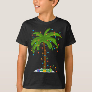 T-shirt Palmier De Noël Avec Lumières De Noël Tropica