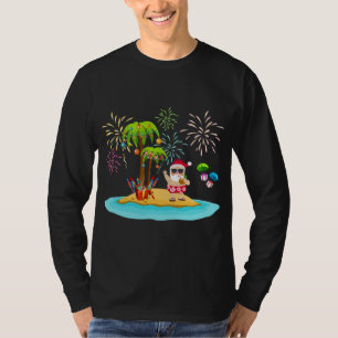 T-shirt Palmier de Noël décoré Tropical Xmas Coconu