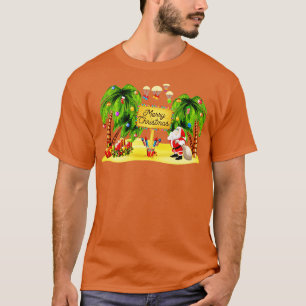 T-shirt Palmier de Noël Lumières de noix de coco tropicale
