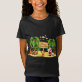 T-Shirt Palmier de Noël Lumières de noix de coco tropicale (Devant)