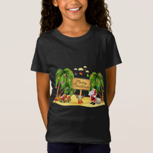 T-Shirt Palmier de Noël Lumières de noix de coco tropicale