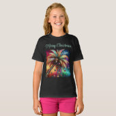 T-shirt Palmier de Noël Whimsical Tropical Beach Vivid (Devant entier)