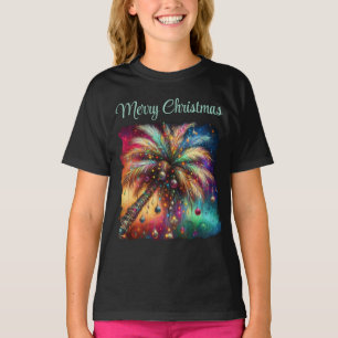 T-shirt Palmier de Noël Whimsical Tropical Beach Vivid