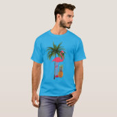 T-shirt Palmier Flamant rose rose ananas Unisex (Devant entier)