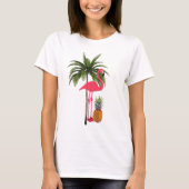 T-shirt Palmier, Flamant rose rose, Chemise femme ananas (Devant)